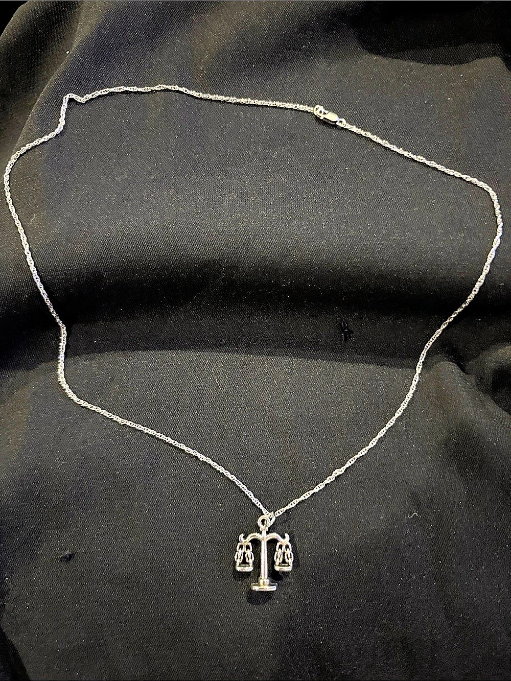 Scales of Justice Pendant Necklace in Silver